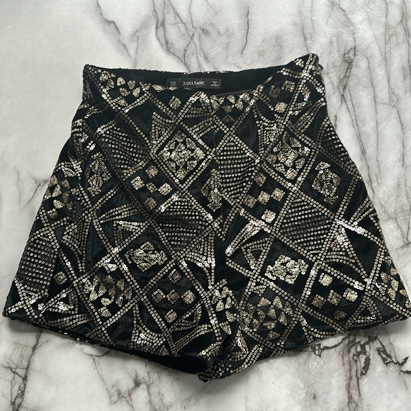 Pants - Zara gold sequin shorts